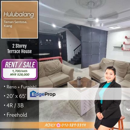 Fully Reno + Fully Furnished ✅️ Double Storey Terrace House for SALE & RENT | Hulubalang, Taman Sentosa, Klang 全面装修 + 全带家私 ✅️ 双层排屋 出售与出租 | 巴生圣淘沙花园, Selangor, Klang
