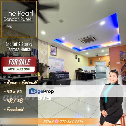 Renovated + Extended ✅️ End Lot 2 Storey Terrace House for SALE | The Pearl, Bandar Puteri Klang 装修 + 扩建 ✅️ 双层边屋排屋 出售, Selangor, Klang