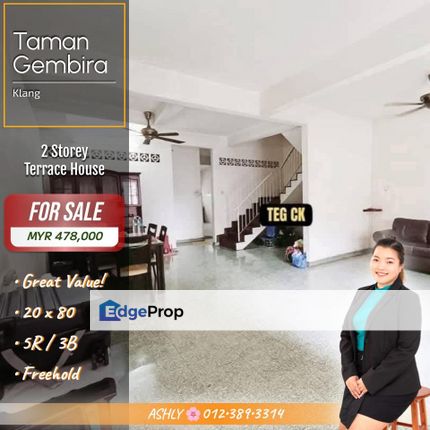 Renovated + Spacious Layout ✅️ Double Storey Terrace House for SALE | Taman Gembira Klang 装修 + 宽敞格局 ✅️ 双层排屋 出售 | 快乐园, Selangor, Klang
