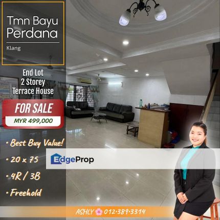 499k Only?! End Lot + Refurbished ✅️ Double Storey House for SALE | Taman Bayu Perdana, Klang 巴生高阳苑 | 499千超低价！边屋 + 装修 ✅️ 双层排屋 出售, Selangor, Klang