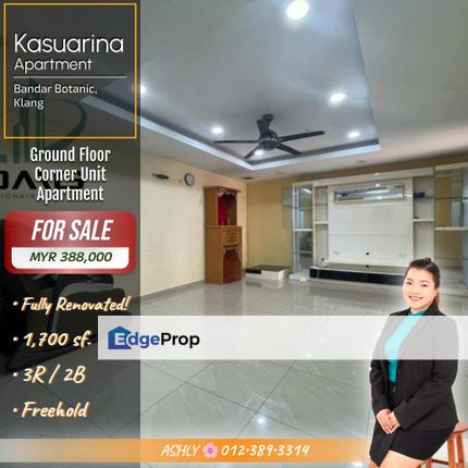 Fully Renovated + Corner Ground Floor ✅️ Apartment for SALE | Kasuarina Apartment Bandar Botanic Klang 巴生綠林鎮 | 全面装修 + 角落底层单位 ✅️ 公寓出售, Selangor, Bandar Botanic/Bandar Bukit Tinggi