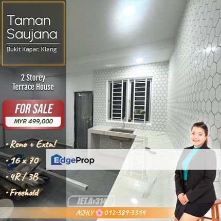 Fully Renovated + Kitchen Extended ✅️ Double Storey Terrace House for SALE | Taman Saujana, Bukit Kapar, Klang 吧生加埔 | 全面装修 + 厨房扩建 ✅️ 双层排屋 出售, Selangor, Kapar 