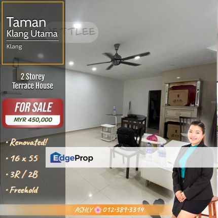 Renovated + Well Maintained ✅️ Double Storey Terrace House for SALE | Taman Klang Utama, Jalan Kapar, Klang 吧生加埔路卫星市 | 装修 + 永久地契 ✅️ 双层排屋 出售, Selangor, Klang