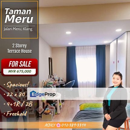 Super Spacious + Well Maintained ✅️ Double Storey Terrace for SALE | Taman Meru, Klang 超级宽敞 + 保养良好 ✅️ 双层排屋 出售 | 巴生, 中路花园, Selangor, Klang