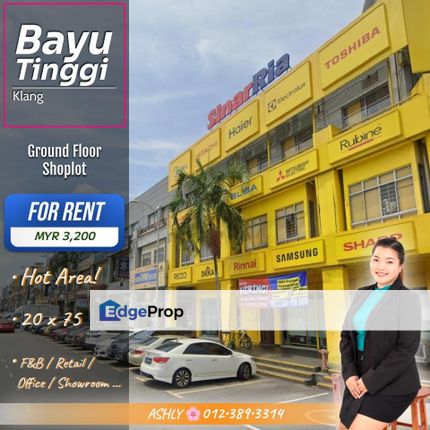 Prime Commercial Unit 🏢 Commercial Shop for Rent in Bayu Tinggi Commercial Centre, Bandar Bukit Tinggi, Klang, Selangor, Klang