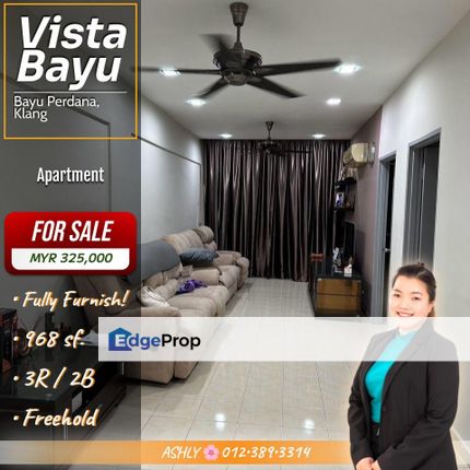 Renovated & Fully Furnished 💫 Vista Bayu Apartment 🏢 for Sale in Taman Bayu Perdana, Klang 装修完善与全带家私 💫 公寓 🏢 出售于 巴生高阳苑, Selangor, Klang