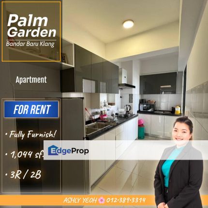 Move-In Ready 🛋️ Fully Furnished & Modern 🏢 Apartment for Rent in Palm Garden, Bandar Baru Klang │ 巴生 Palm Garden 公寓，全家具现代装修，即可入住, Selangor, Klang