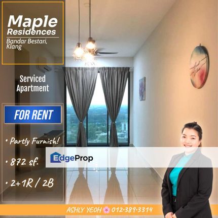 Perfect City Living 🪟 Countryside Views & Mall Access 🏢 Serviced Apartment for Rent in Maple Residences, Bandar Bestari, Klang │ 理想乡村景色与商场便利服务式公寓, Selangor, Klang