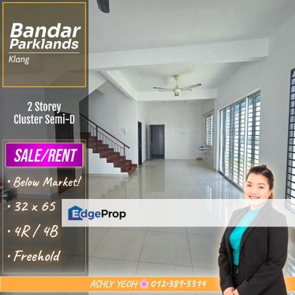 Value Opportunity 🗝️ 2 Storey Cluster House for Sale & Rent @ Bandar Parklands, Klang │ 超值机会 • 田字屋 待售 & 待租, Selangor, Klang