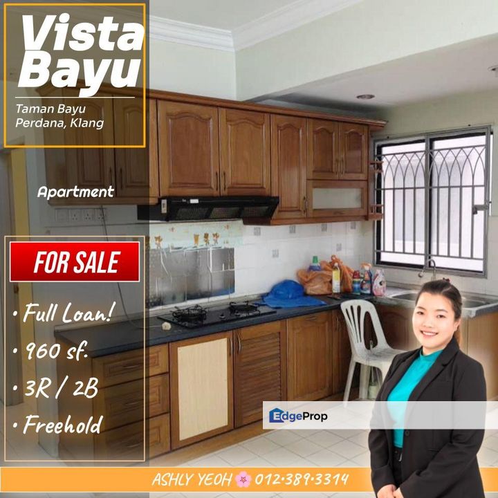 Full Loan Below 300k 🗝️ Apartment for Sale @ Vista Bayu, Bayu Perdana, Klang │ 全额贷款低于30万 • 公寓待售, Selangor, Klang