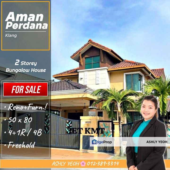 Move-In Ready Dream Home 🪞 2 Storey Bungalow for SALE @ Aman Perdana, Klang │ 战略增长区大地段 • 装修洋房出售, Selangor, Klang