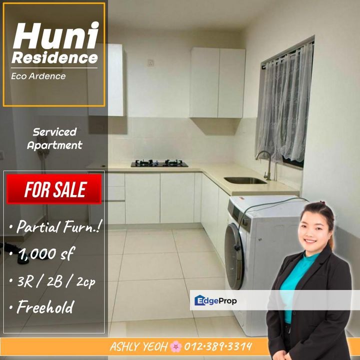 Modern Living 🖼️ 3 Rooms Serviced Aparment for SALE @ Huni Residence, Eco Ardence │ 现代生活 • 公寓 待售, Selangor, Setia Alam/Alam Nusantara