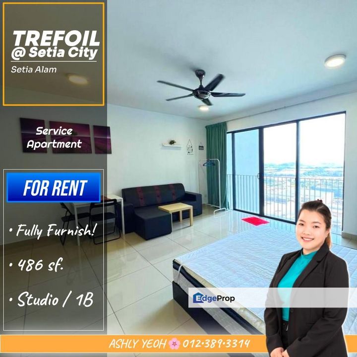 ▌Elegant Simplicity 🍃 Studio Apartment for Rent @ Trefoil Setia City, Setia Alam │ 简约优雅 • 公寓待租, Selangor, Setia Alam/Alam Nusantara