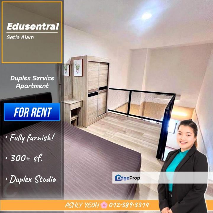 ▌Home Comfort 🍵 Fully Furnished Duplex Studio for Rent @ Edusentral, Setia Alam │ 实达阿南 家俱齐全待租, Selangor, Setia Alam/Alam Nusantara