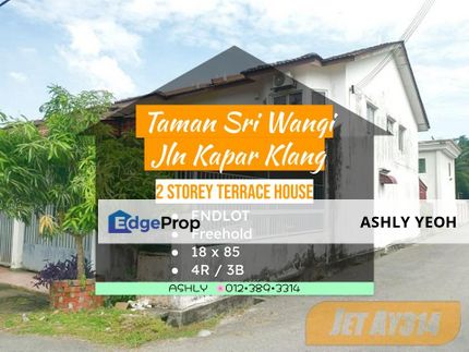 Taman Sri Wangi Double Storey Endlot Terrace House for Sale # 2 Storey end lot terraced Jalan Kapar Klang, Selangor, Kapar 