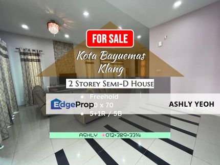 Semi-D House for Sale @ Kota Bayuemas, 42000 Klang • Extended • Double Storey • Gated & Guarded, Selangor, Klang