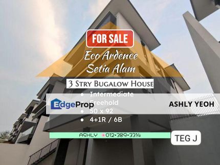 Bungalow House for sale @ Eco Ardence Setia Alam Shah Alam # rumah untuk jual for sale, Selangor, Shah Alam