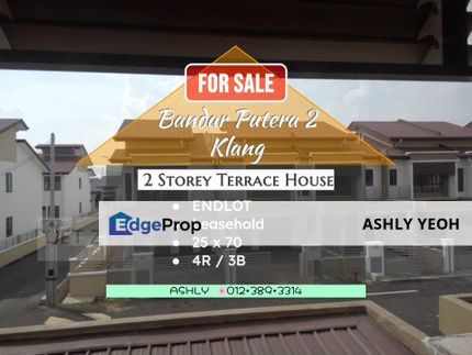 ENDLOT Bandar Putera 2 Double Storey Terraced House for sale # Rumah teres untuk jual, Selangor, Klang