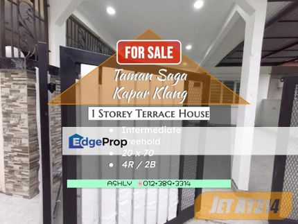 RENOVATED! Taman Saga Kapar Klang 1 Storey Terraced House for sale # rumah teres untuk jual, Selangor, Kapar 