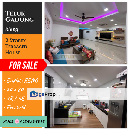 Renovated ENDLOT 2 Storey Terraced House 🏠 for Sale 📍 Teluk Gadong , Klang, Selangor, Klang