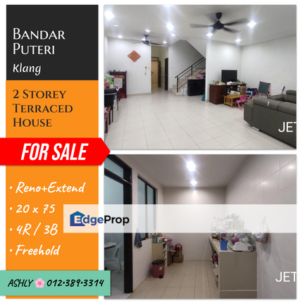 🌸 Double Storey Terrace House with Extended Kitchen for Sale 📍 Bandar Puteri, 41200 Klang Selangor, Selangor, Klang