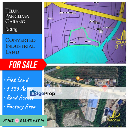 🌸 5.535 Acre Industrial Land for Sale 📍 Teluk Panglima Garang (EZ to Port Klang) , 42500 Selangor, Selangor, Klang