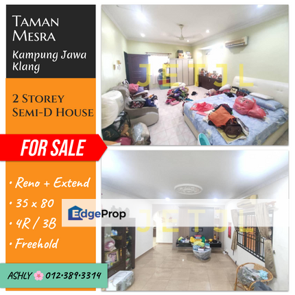 🌸🏠 Renovated 2 Storey Semi D House for Sale! 📍 Taman Mesra, Kampung Jawa, 41400 Klang, Selangor, Selangor, Klang