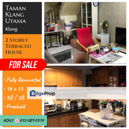 🌸Reno ⏫ + Extend ↕️ 2 Storey Terraced House for Sale  📍 Taman Klang Utama ,  42100 Klang , Selangor, Selangor, Klang