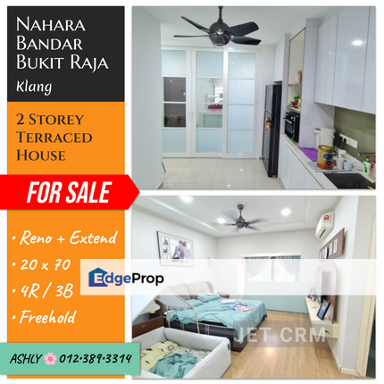 🌸 Fully Renovated Double Storey House for Sale  📍 Bandar Bukit Raja Nahara, 41050 Klang, Selangor, Selangor, Klang