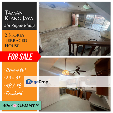 🌸 Renovated ⏫ Double Storey Terrace House 🏡 for Sale  📍 Taman Klang Jaya, 41200 Klang, Selangor, Selangor, Klang