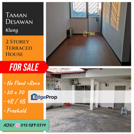 🌸 House 🏡 for Sale ( Rumah untuk dijual ) 2 Storey Terrace RENOVATED 🔧  📍 Taman Desawan ,  41200 Klang , Selangor, Selangor, Klang