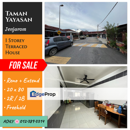 HOT AREA 🔥 1 Storey Terraced House 🏠 for sale  📍 Taman Yayasan ,  42600 Jenjarom , Selangor, Selangor, Jenjarom