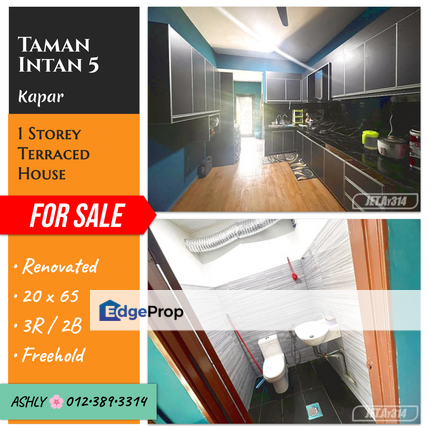 Full Loan Renovated 🌸 Terraced House for sale Rumah Teres Untuk Jual 📍 Taman Intan 5 , Kapar Town , 42200 Kapar , Selangor, Selangor, Kapar 