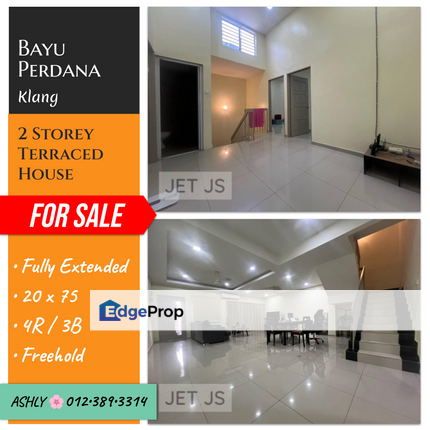 RENOVATED 🌸 Double Storey Terrace House for Sale 🏡 Rumah teres dua tingkat untuk dijual  📍 Taman Bayu Perdana,  41200Klang, Selangor, Selangor, Klang