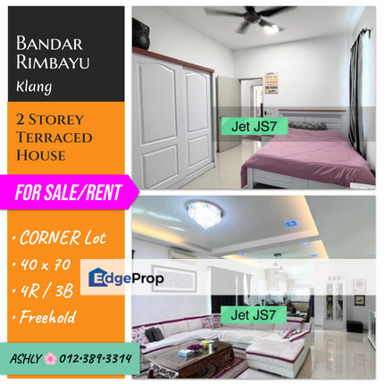 CORNER+RENO+FURNISH 🌸 Double Storey Terrace House for Sale/Rent 🏡 Rumah untuk jual/sewa  📍 Bandar Rimbayu, 42500 Telok Panglima Garang, Selangor, Selangor, Telok Panglima Garang