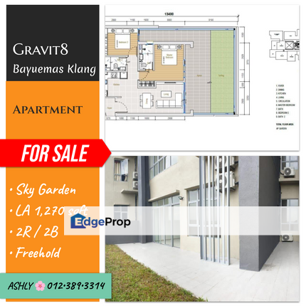 with Sky GARDEN 🌸 Gravit 8 Service Residence Apartment House for Sale 🏢 Rumah untuk jual 📍 Gravit 8, Kota Bayuemas, 41200 Klang, Selangor, Selangor, Klang