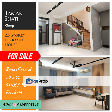 RENO+EXTEND🌸 2.5 Storey Terrace House for Sale 🏡 Rumah untuk jual  📍 Taman Sejati 41000 Klang Selangor, Selangor, Klang