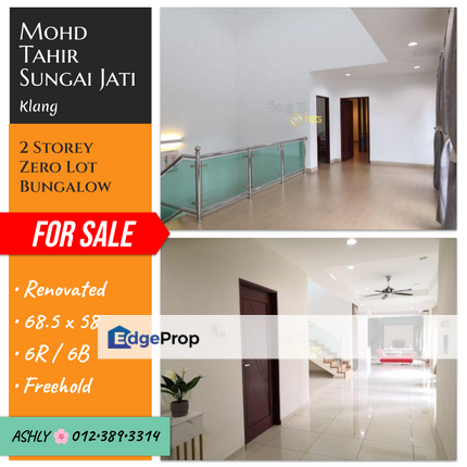 RENOVATED🌸 2 Storey Zero Lot Bungalow House for Sale 🏡 Rumah untuk jual  📍  Mohd Tahir, Sungai Jati 41200 Klang Selangor, Selangor, Klang