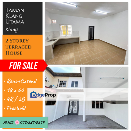 RENO+EXTEND🌸 Double Storey Terrace House for Sale 🏡 Rumah untuk jual 📍 Klang Utama 42100 Klang Selangor, Selangor, Klang