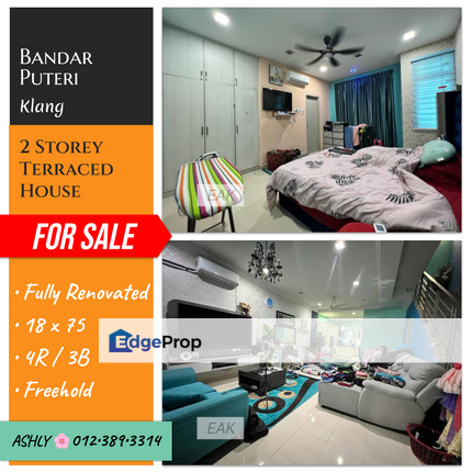 RENOVATED🌸 Double Storey Terrace House for Sale 🏡 Rumah untuk jual 📍 Bandar Puteri 41200 Klang Selangor, Selangor, Klang