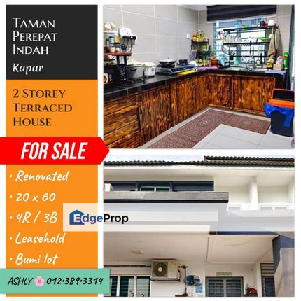 Good VALUE🌸 Double Storey Terrace House for Sale 🏡 Rumah Teres 2 Tingkat untuk jual 📍 Taman Perepat Indah,  42200 Kapar Klang, Selangor, Kapar 