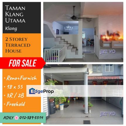 RENO+FURNISH 🌸 Double Storey Terrace House for Sale 🏡 Rumah untuk jual 📍 Taman Klang Utama 42100 Klang Selangor, Selangor, Klang