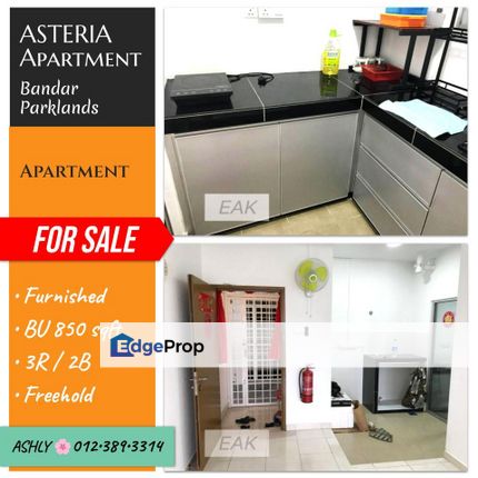 RENO+FURNISH 🌸 Apartment House for Sale & Rent 🏡 Rumah untuk jual dan sewa  📍 ASTERIA Apartment, Bandar Parklands 41200 Klang Selangor, Selangor, Klang