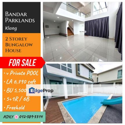 Private POOL 🌸 2 Storey Bungalow for Sale 🏡 Rumah untuk jual 📍 Bandar Parklands 41200 Klang Selangor, Selangor, Klang