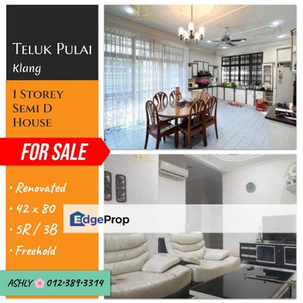 Best BUY 🌸 Single Storey Semi D House for Sale 🏡 Rumah untuk jual 📍 Teluk Pulai 41100 Klang Selangor, Selangor, Klang