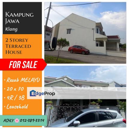 Rezab MELAYU 🌸 Double Storey Terrace House for Sale 🏡 Rumah untuk jual 📍 Kampung Jawa 41000 Klang Selangor, Selangor, Klang