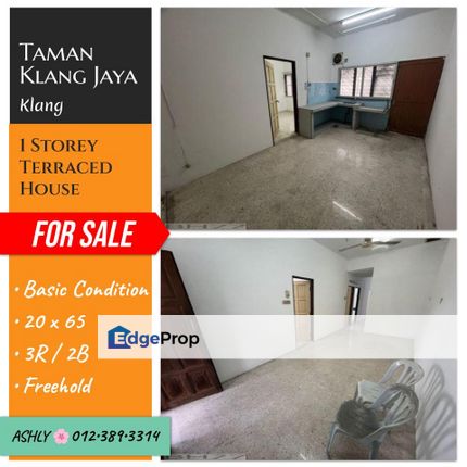 ENDLOT 🌸 Single Storey Terrace for SALE 🏡 Rumah Untuk Jual @ Klang Jaya, 41200 Klang, Selangor, Klang