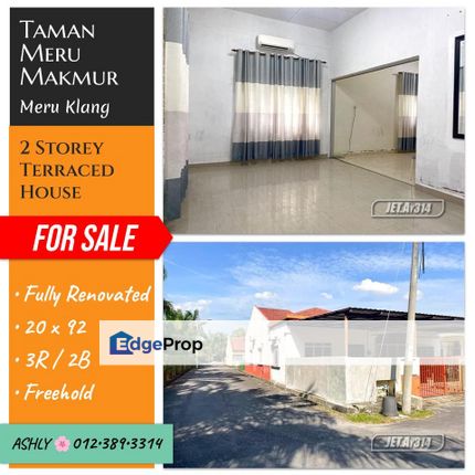 VALUE BUY 🌸 Single Storey ENDLOT Terrace for SALE 🏡 Rumah Untuk Jual @ Taman Meru Makmur, 42200 Klang, Selangor, Klang