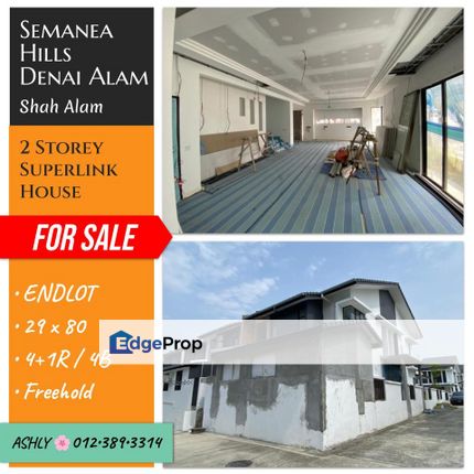 END LOT + EXTENDED 🌸 2 Storey Super Link for SALE 🏡 Rumah Untuk Jual @ Semanea Hills, Denai Alam, 40160 Shah Alam, Selangor, Denai Alam