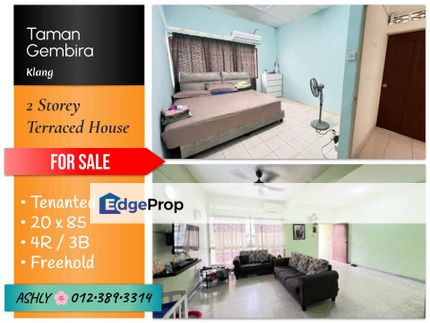 BEST Value 🌸 Double Storey Terrace House for SALE 🏡 Rumah untuk Jual @ Taman Gembira aka Happy Garden, 41200 Klang, Selangor  , Selangor, Klang